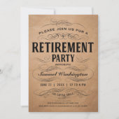 Uitnodigingen van de Pensioenpartij Scrollwork (Voorkant)