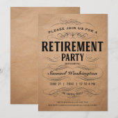 Uitnodigingen van de Pensioenpartij  Scrollwork (Voorkant / Achterkant)