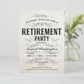 Uitnodigingen van de Pensioenpartij  Scrollwork (Staand voorkant)