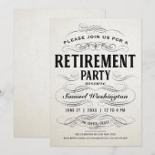 Uitnodigingen van de Pensioenpartij  Scrollwork (Voorkant / Achterkant)