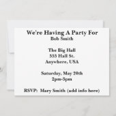 Uitnodigingen van de Pensioenpartij voor leraren (Achterkant)