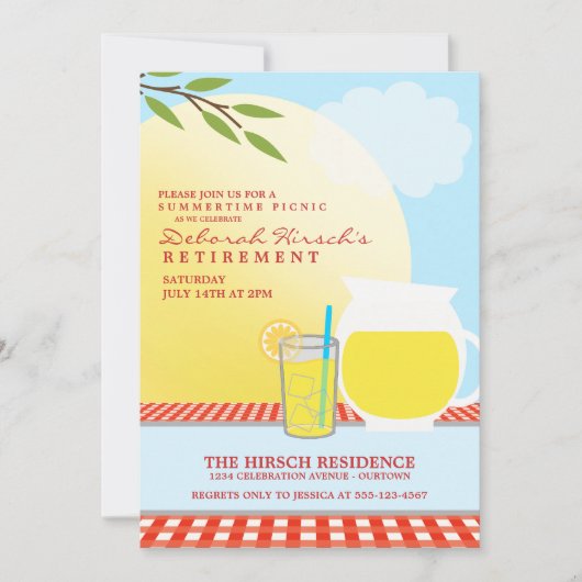 Uitnodigingen van de picknick-partij bij pensioner (Voorkant)