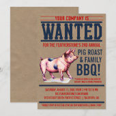 Uitnodigingen van de  Pig Roast Family BBQ (Voorkant / Achterkant)