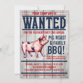 Uitnodigingen van de  Pig Roast Family BBQ (Voorkant)