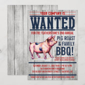 Uitnodigingen van de  Pig Roast Family BBQ (Voorkant / Achterkant)