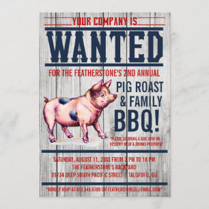 Uitnodigingen van de  Pig Roast Family BBQ