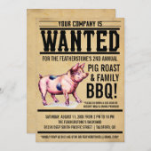 Uitnodigingen van de Pig Roast Family BBQ (Voorkant / Achterkant)