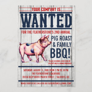 Uitnodigingen van de  Pig Roast Family BBQ