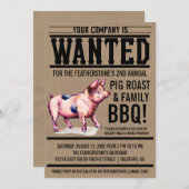 Uitnodigingen van de  Pig Roast Family BBQ (Voorkant / Achterkant)