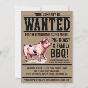 Uitnodigingen van de  Pig Roast Family BBQ