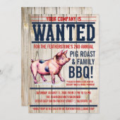 Uitnodigingen van de  Pig Roast Family BBQ (Voorkant / Achterkant)