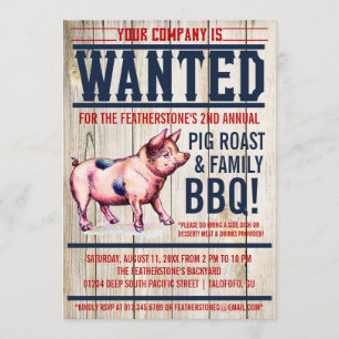 Uitnodigingen van de  Pig Roast Family BBQ