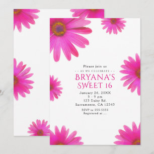 Uitnodigingen van de Pink Daisies Floral Daisy Spr