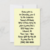 Uitnodigingen van de piratenpartij 3.5x5 Ahoy (Achterkant)