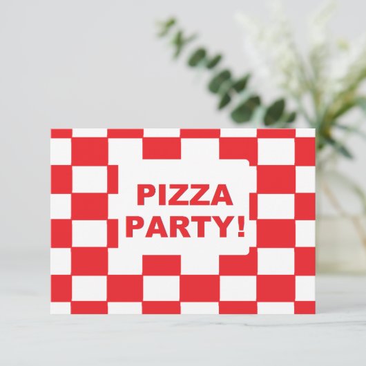 Uitnodigingen van de "Pizza Party" (Staand voorkant)