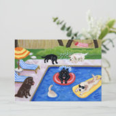 Uitnodigingen van de Pool Party Labradors Summer P (Staand voorkant)