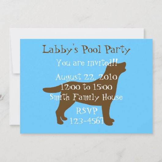 Uitnodigingen van de Pool Party Labradors Summer P (Achterkant)