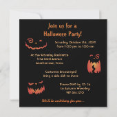 Uitnodigingen van de Pumpkin Gwarende Halloween Pa (Achterkant)