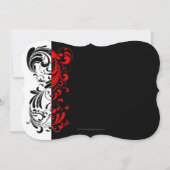 Uitnodigingen van de Red+Black Elegant Swirl Holid (Achterkant)