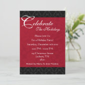 Uitnodigingen van de Red & Black  Holiday Party (Staand voorkant)