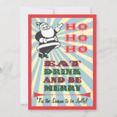 Uitnodigingen van de Retro Santa Holiday Party (Achterkant)