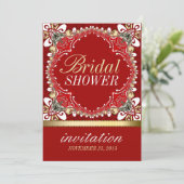 Uitnodigingen van de Rode Bohemen Vrijgezellenfees (Staand voorkant)