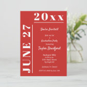 Uitnodigingen van de Rode en Witte Graduation Part (Staand voorkant)