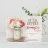 Uitnodigingen van de Roestland Mason Jar Bridal (Staand voorkant)
