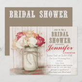 Uitnodigingen van de Roestland Mason Jar Bridal (Voorkant / Achterkant)