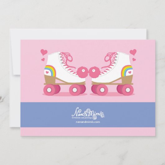 Uitnodigingen van de "Roller Skating Birthday"-par (Achterkant)