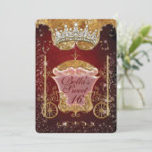 Uitnodigingen van de Royal Bling Princess Party (Staand voorkant)