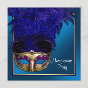 Uitnodigingen van de Royal Blue Gold Masquerade Pa
