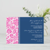 Uitnodigingen van de roze Blue Pattern Engagement  (Staand voorkant)