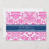 Uitnodigingen van de roze Blue Pattern Engagement  (Achterkant)