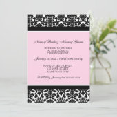 Uitnodigingen van de Roze Damask Engagement Party (Staand voorkant)