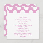 Uitnodigingen van de roze en witte poka-partij (Voorkant / Achterkant)