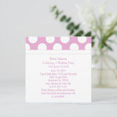 Uitnodigingen van de roze en witte poka-partij (Staand voorkant)