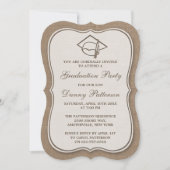 Uitnodigingen van de Rustic Burlap Graduation Part (Voorkant)