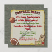 Uitnodigingen van de  Rustische Football (Voorkant / Achterkant)