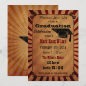 Uitnodigingen van de Rustische Graduation Party (Voorkant / Achterkant)