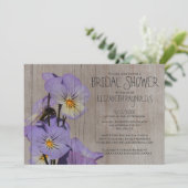 Uitnodigingen van de Rustische Pansies Bridal Show (Staand voorkant)