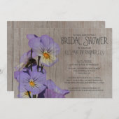 Uitnodigingen van de Rustische Pansies Bridal Show (Voorkant / Achterkant)