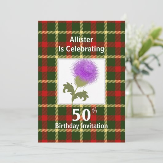 Uitnodigingen van de Scottish Thmed Celebration Pa (Staand voorkant)