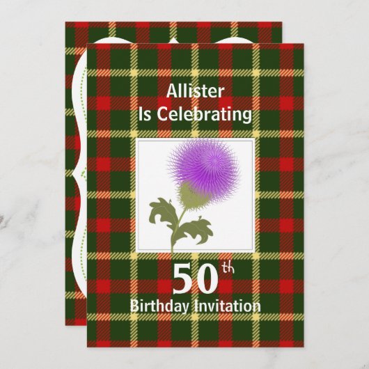 Uitnodigingen van de Scottish Thmed Celebration Pa (Voorkant / Achterkant)