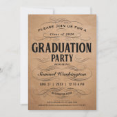 Uitnodigingen van de  Scrollwork Graduation Party (Voorkant)