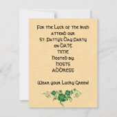 uitnodigingen van de Sint Patrick's Day Party! (Achterkant)
