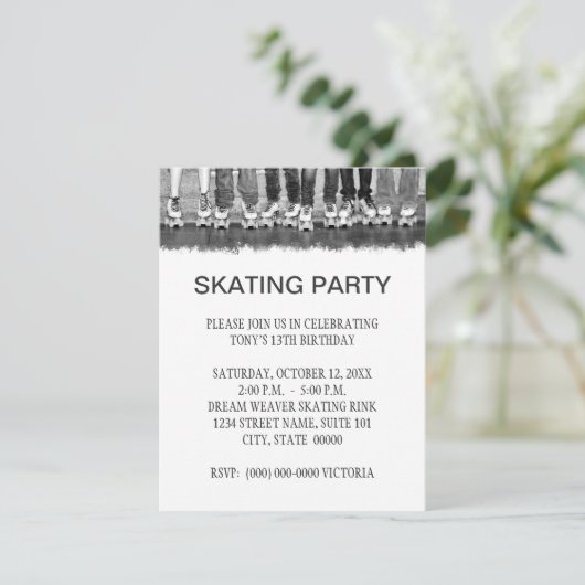 Uitnodigingen van de Skating Party (Staand voorkant)