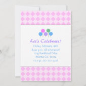 Uitnodigingen van de snoep- en Polka Dots-partij (Achterkant)