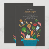 Uitnodigingen van de Soup Night Dinner Party (Voorkant / Achterkant)