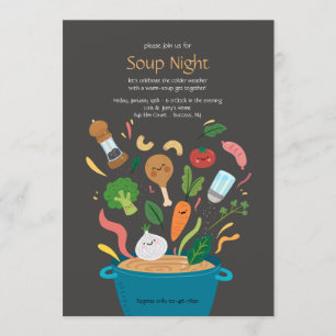 Uitnodigingen van de Soup Night Dinner Party